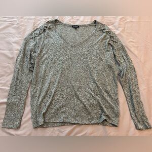 Express Women’s Gray Embellished Long Sleeve Blouse - Size M